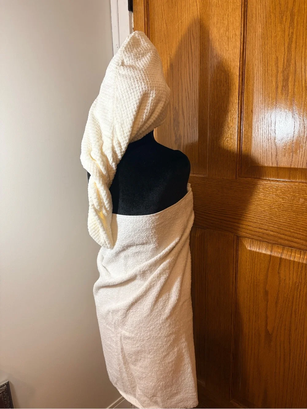 Set Of 4 HAIR Bath Towel(  White Pink Beige Gray White )Long Hair Towel Unisex